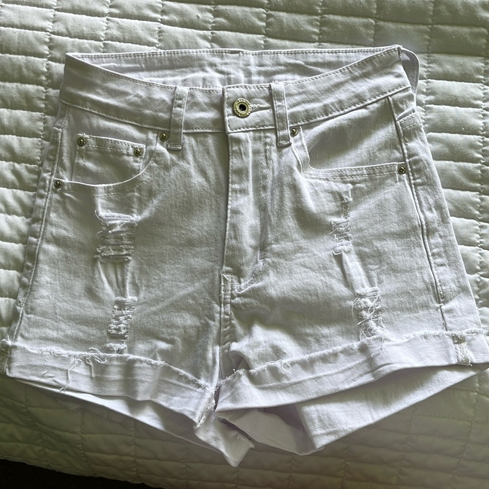 Emery Rose White Jean Shorts